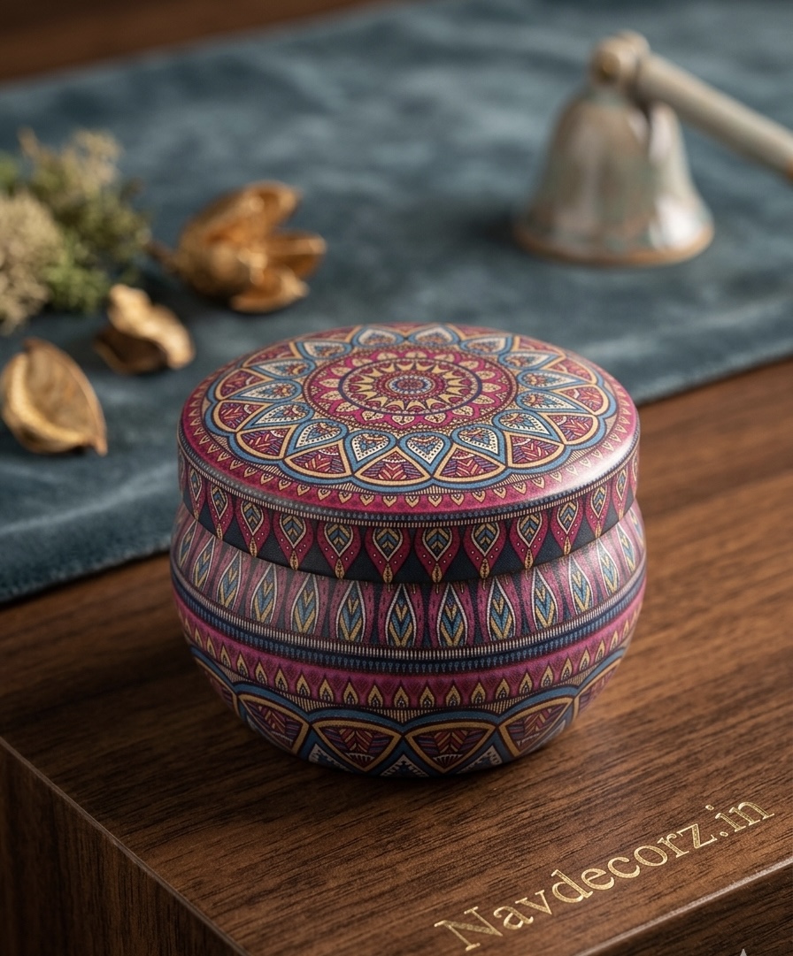 Aluminum Mandala Candle Tin