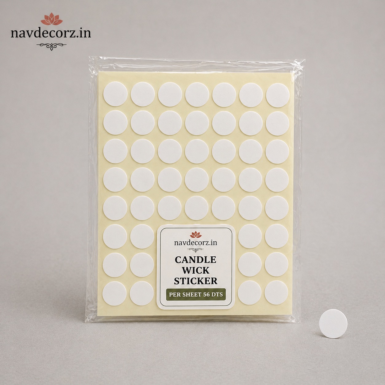 Candle Wick Sticker (56 Dots Per Sheet) | Wick Adhesive Tabs | Navdecorz