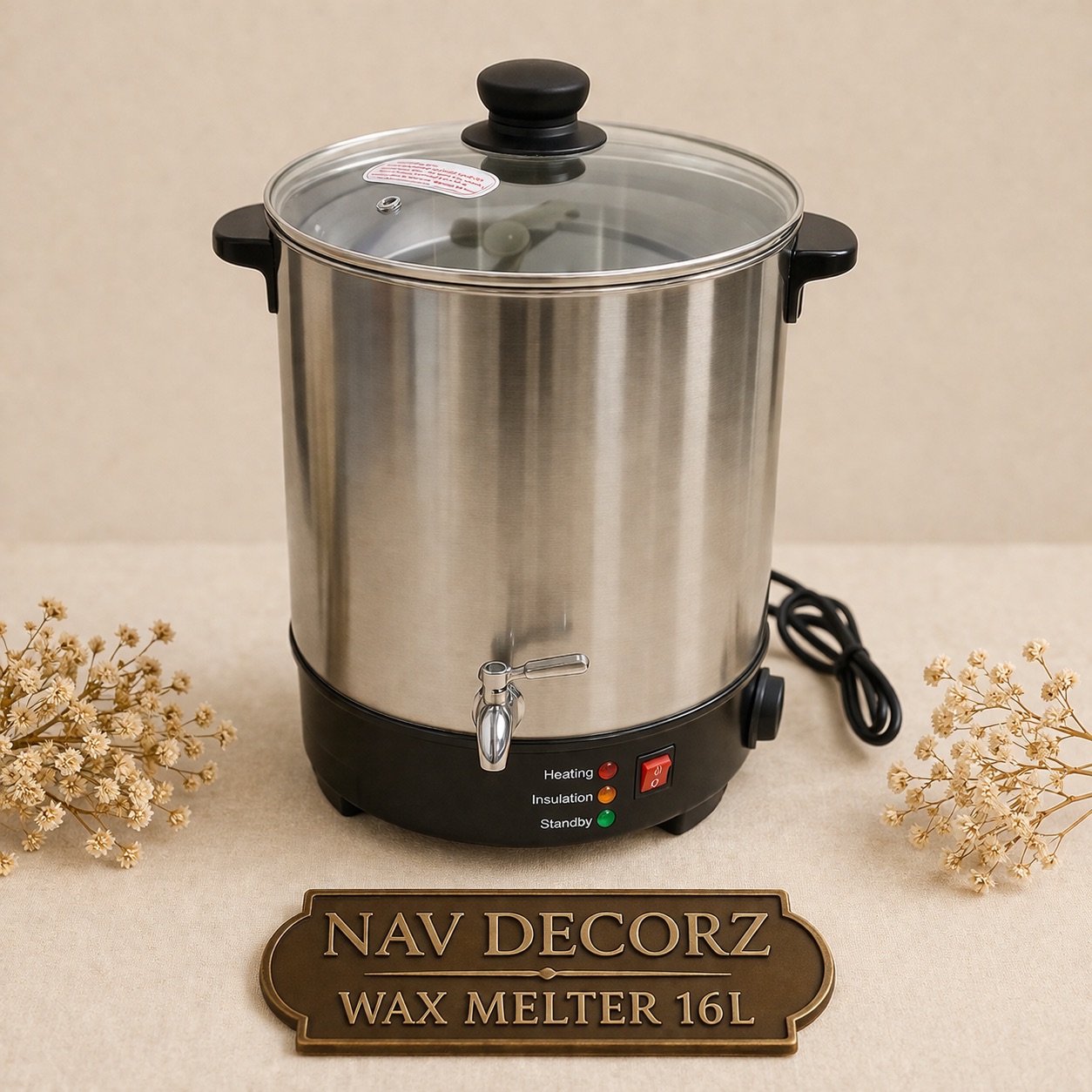 Wax Melter Machine 16 Ltr (Stainless Steel) | Navdecorz