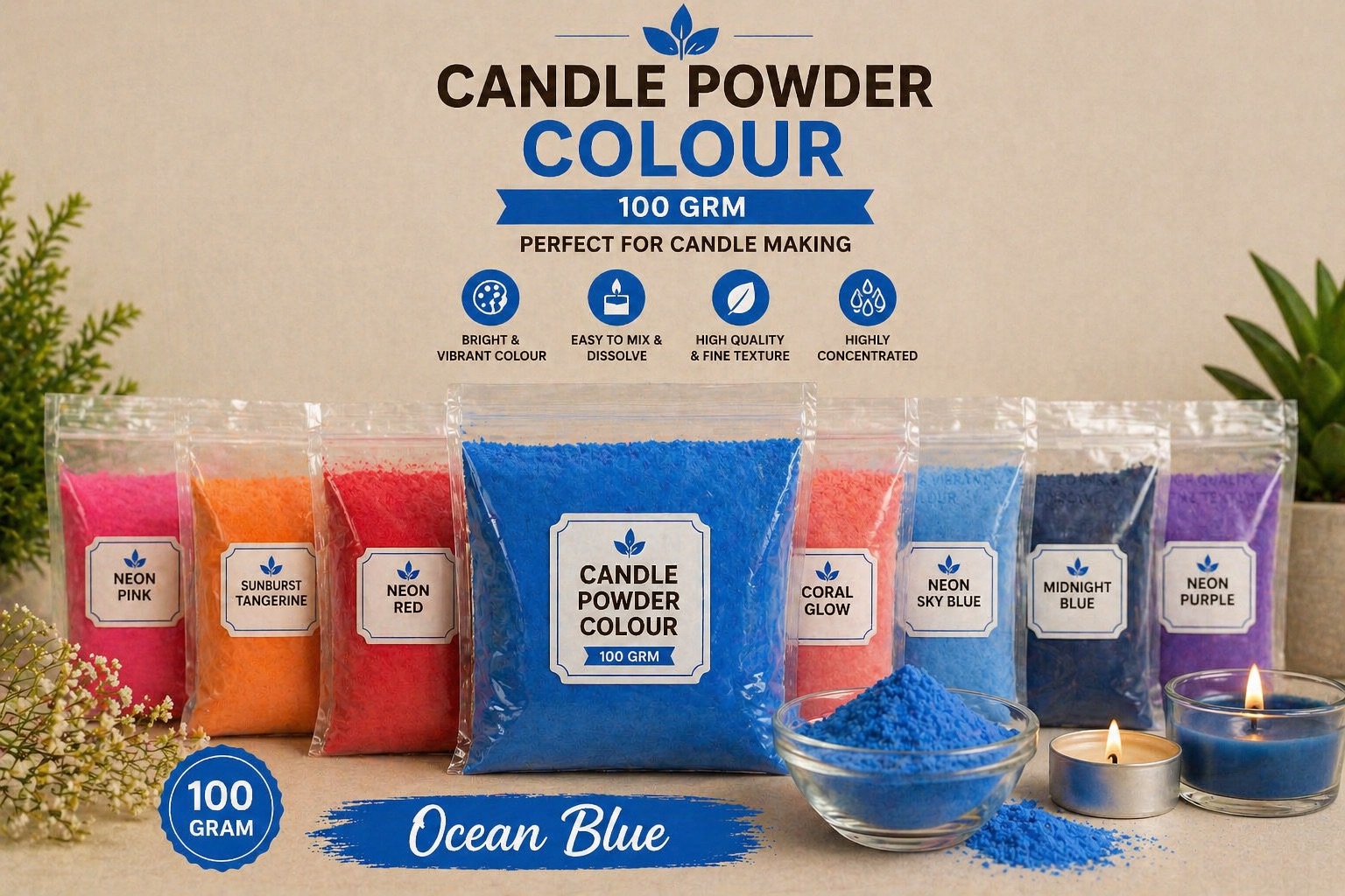 Candle Powder Colour – 100gm | Navdecorz