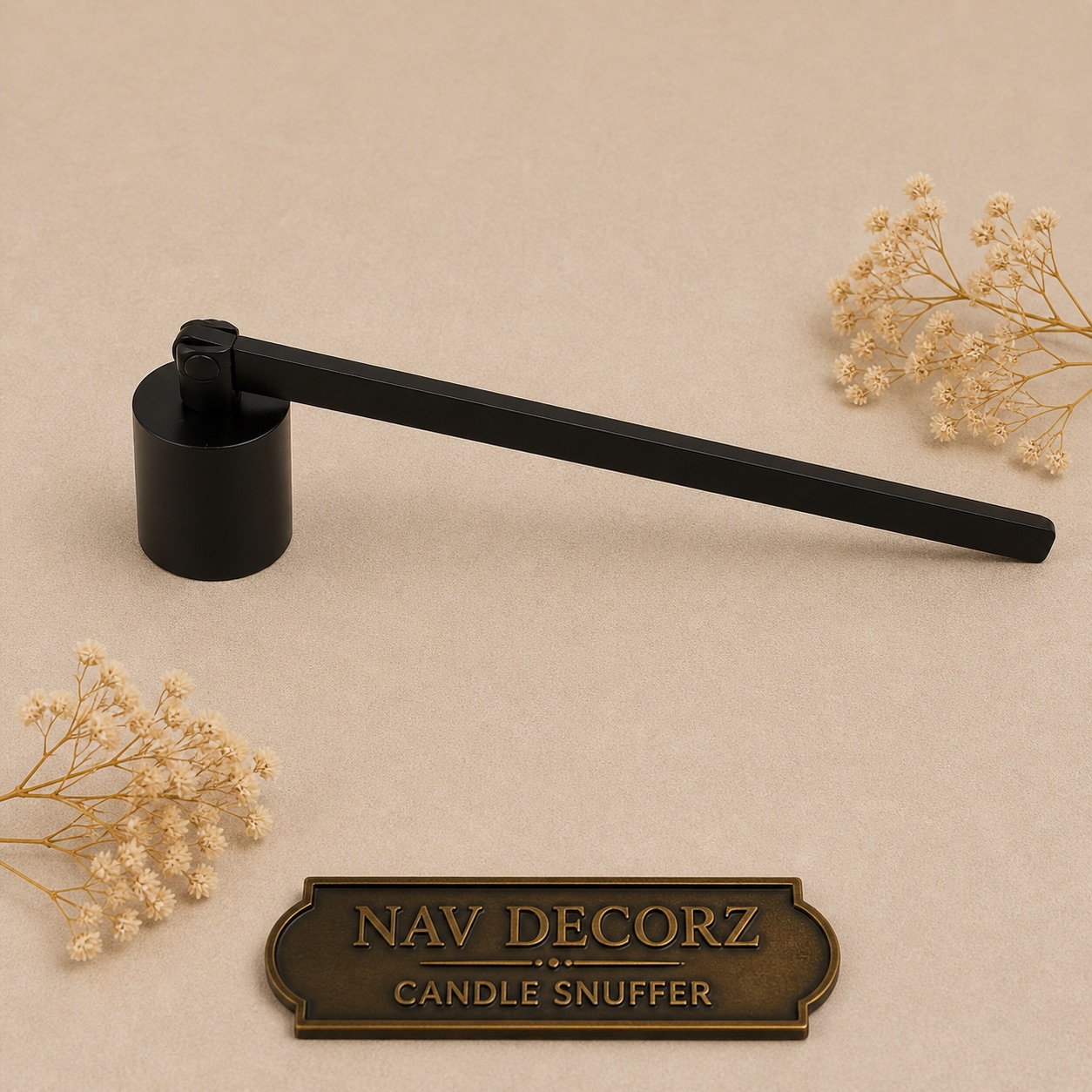 Premium Metal Candle Snuffer (Cup Head, Straight Handle) | NavDecorz