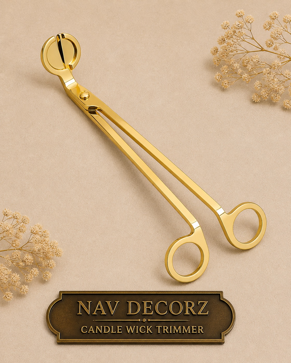 Premium Metal Candle Wick Trimmer (Gold Finish) | NavDecorz